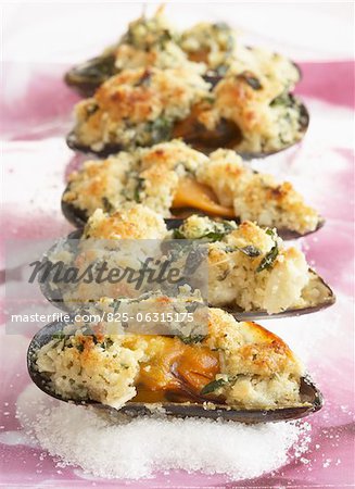 Baked mussels