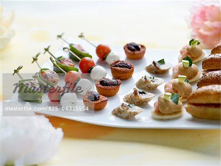 Tray of bite-size appetizers