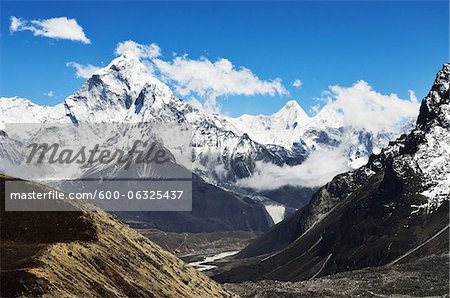 Ama Dablam et Cho La, Mount Everest, Parc National de Sagarmatha, le District de Solukhumbu, Purwanchal, Népal