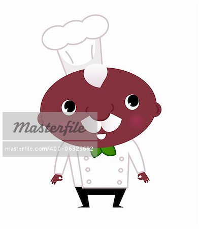 Cute happy cook. Vector Illustration