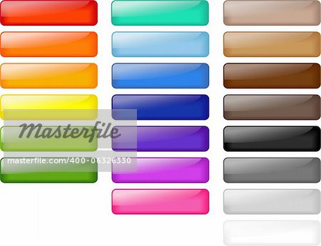 Set of colored web buttons