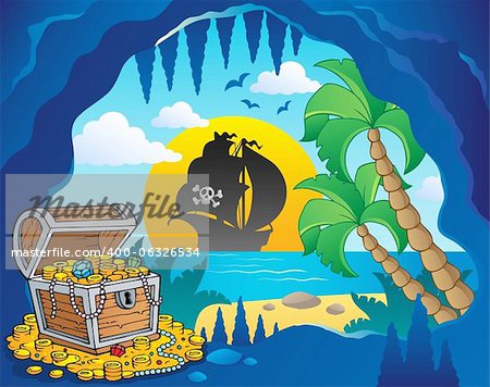 Pirate cove theme image 1 - vector illustration.