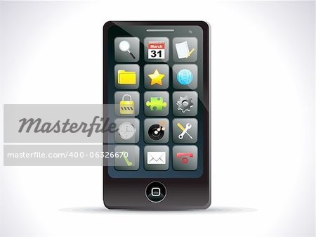 abstract detailed touch mobile icon vector illustration