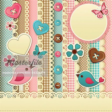 Vector illustration - vintage scrapbook background, eps10