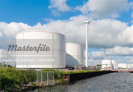 oil storage tanks in amsterdam harbor