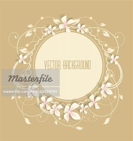 Vintage floral background. Beautiful frame with flowers.