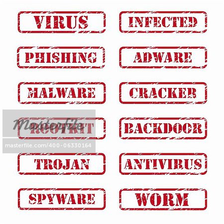Collection of rubber stamps of computer security