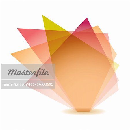 Pastel shade shard with glass elements and white background