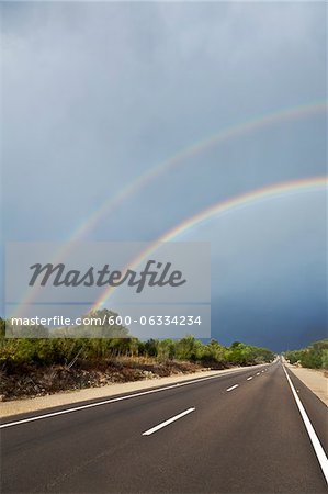 Double Rainbow over Road, Majorca, Spain