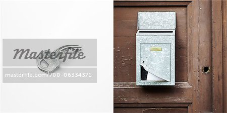 Diptych of Bent Key and Mailbox