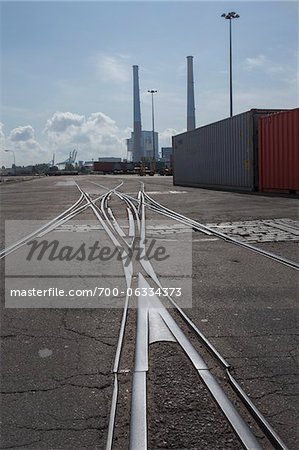 Tracks und Industriegebiet, Le Havre, Frankreich