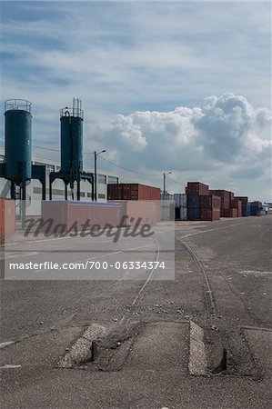 Container im Industriegebiet, Le Havre, Frankreich