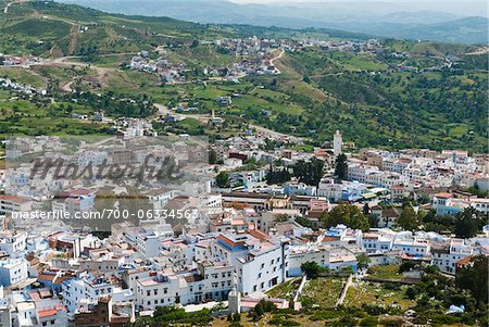 Überblick über die Stadt, Region, Marokko Tanger-Tetouan, Chefchaouen, Provinz Chefchaouen