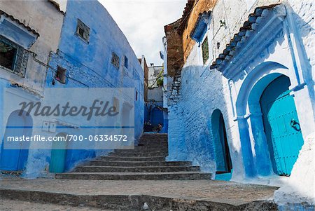 Province de Chefchaouen escaliers, Chefchaouen, ville, région de Tanger-Tétouan, Maroc