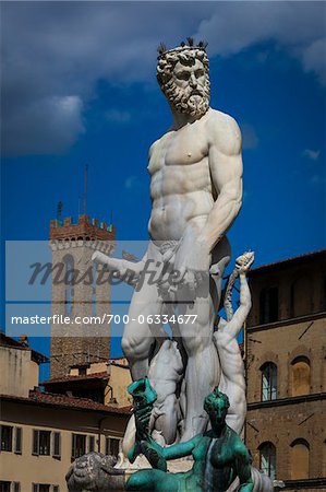 Fountain of Neptune in Piazza della Signoria, Florence, Tuscany, Italy