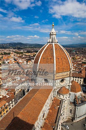 View of City from Basilica di Santa Maria del Fiore, Florence, Tuscany, Italy