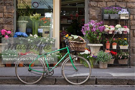 Bicycle Outside Shop, Florence, Tuscany, Italy