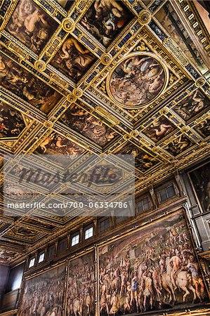 Salone dei Cinquecento, Palazzo Vecchio, Florenz, Toskana, Italien