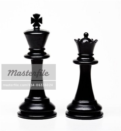 Pièces de roi et reine d'échecs