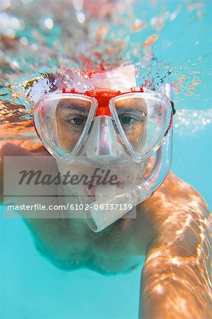 Unterwasser Portrait Mannes Tauchen