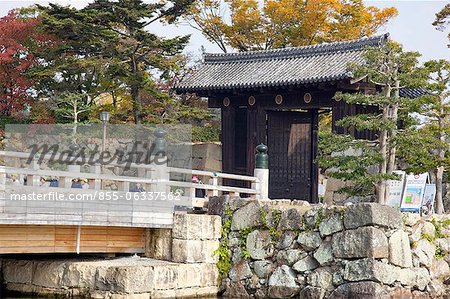 The entrance gate to Himeji castle complex, Hyogo Prefecture, Japan