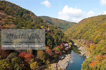 Hozu-kyou vallée, la rivière Katsura, Arashiyama en automne, Kyoto, Japon