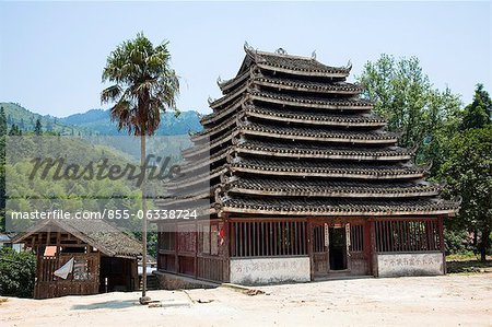 Mapang-Trommelturm bei Mapang Dorf, Sanjiang, Provinz Guangxi, China