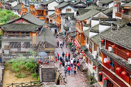 Straßenbild von Phoenix Altstadt, Zhangjiazie, Hunan, China