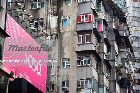 Old residential buildings on Carnarvon Road, Tsimshatsui, Kowloon, Hong Kong
