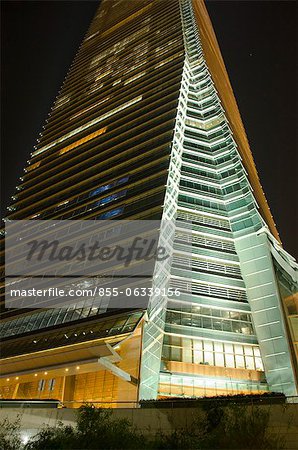 ICC building at night, Kowloon west, Hong Kong