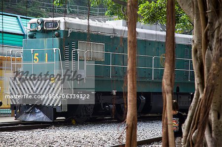 The retired Sir Alexander diesel locomotive exhibited at Hong Kong Railway Museum, Taipo, Hong Kong