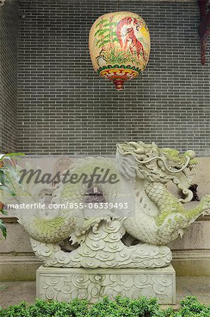 Sculpture de dragon au Temple de Pak Tai, Wanchai, Hong Kong