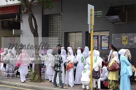 Domestic helpers gather on Sunday, Wanchai, Hong Kong