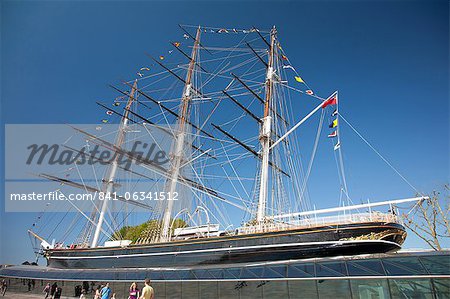 Vue du Cutty Sark après restauration, Greenwich, Londres, Royaume-Uni, Europe