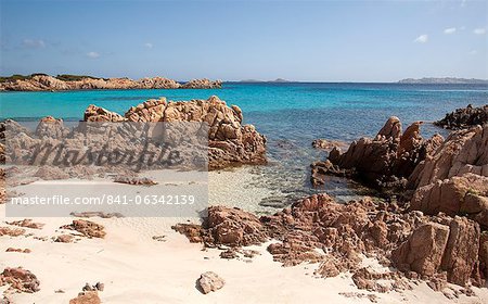 Spiaggia Rosa (rose plage) sur l'île de Budelli, îles de la Maddalena, La Maddalena National Park, Sardaigne, Italie, Méditerranée, Europe