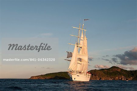 Star Clipper Segeln Kreuzfahrtschiff, Terre de Haut, Iles des Saintes, Guadeloupe, Westindische Inseln, französische Karibik, Frankreich, Mittelamerika