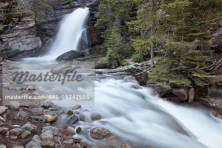 Baring Creek Falls, Glacier National Park, Montana, United States of America, North America