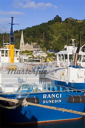 Tugboats in Port Chalmers, Dunedin, Otago District, South Island, New Zealand, Pacific