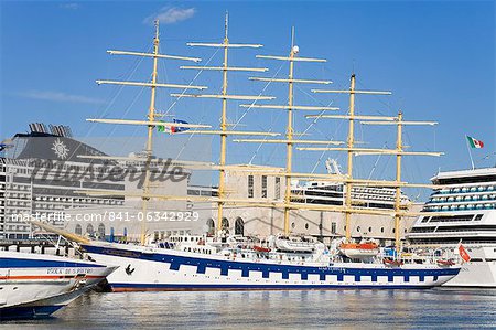 Royal Clipper cruise ship in Naples Port, Campania, Italy, Europe