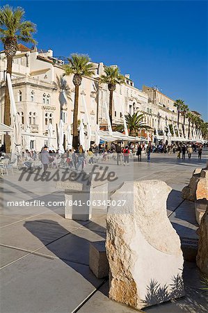 Cafés Riva, Split, Dalmatia, Croatie, Europe