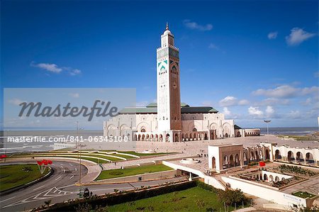 Mosquée de Hassan II, la troisième plus grande mosquée dans le monde, Casablanca, Maroc, l'Afrique du Nord, Afrique