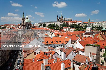 St. Vitus cathedral and St. Nicholas church, Prague, Czech Republic, Europe