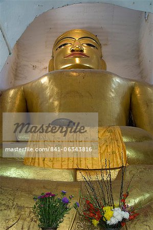 Grand assis Bouddha, Manuha Paya, Bagan (Pagan), Myanmar (Birmanie), Asie