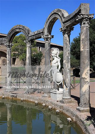 Villa, Canal de Canopus, patrimoine mondial de l'UNESCO, Tivoli, Rome Hadrien, Lazio, Italie, Europe