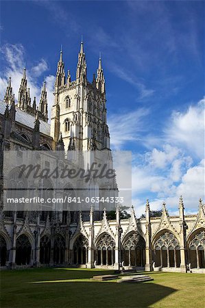 Nordwestlichen Turm von Canterbury Kathedrale aus der großen Klöster, UNESCO Weltkulturerbe, Canterbury, Kent, England, Vereinigtes Königreich, Europa