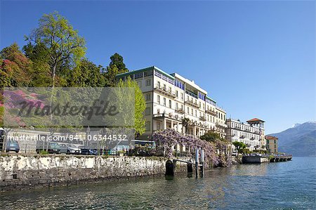 Soleil printanier sur le Grand Hotel Cadenabbia, Lombardie, lac de Côme, Italie du Nord, Europe