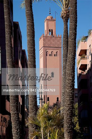 Minaret, Place du 16 Novembre, Marrakesh, Morocco, North Africa, Africa