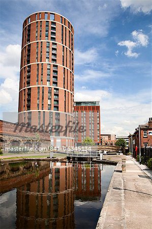 Büro-Sperre für Leeds and Liverpool Canal am Kornhaus Wharf, Leeds, West Yorkshire, Yorkshire, England, Vereinigtes Königreich, Europa