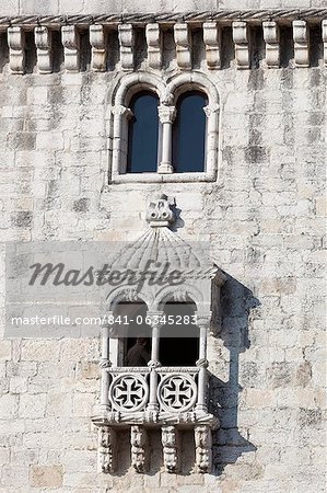 Balcon de Torre de Belém, patrimoine mondial de l'UNESCO, Belém, Lisbonne, Portugal, Europe