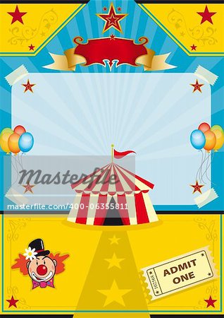 A circus tent on a beach! New background for a poster.